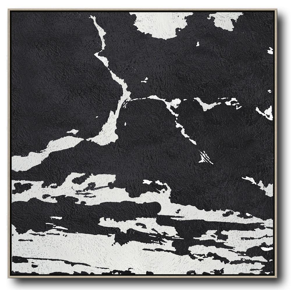 Minimal Black and White Painting #MN4A - Click Image to Close